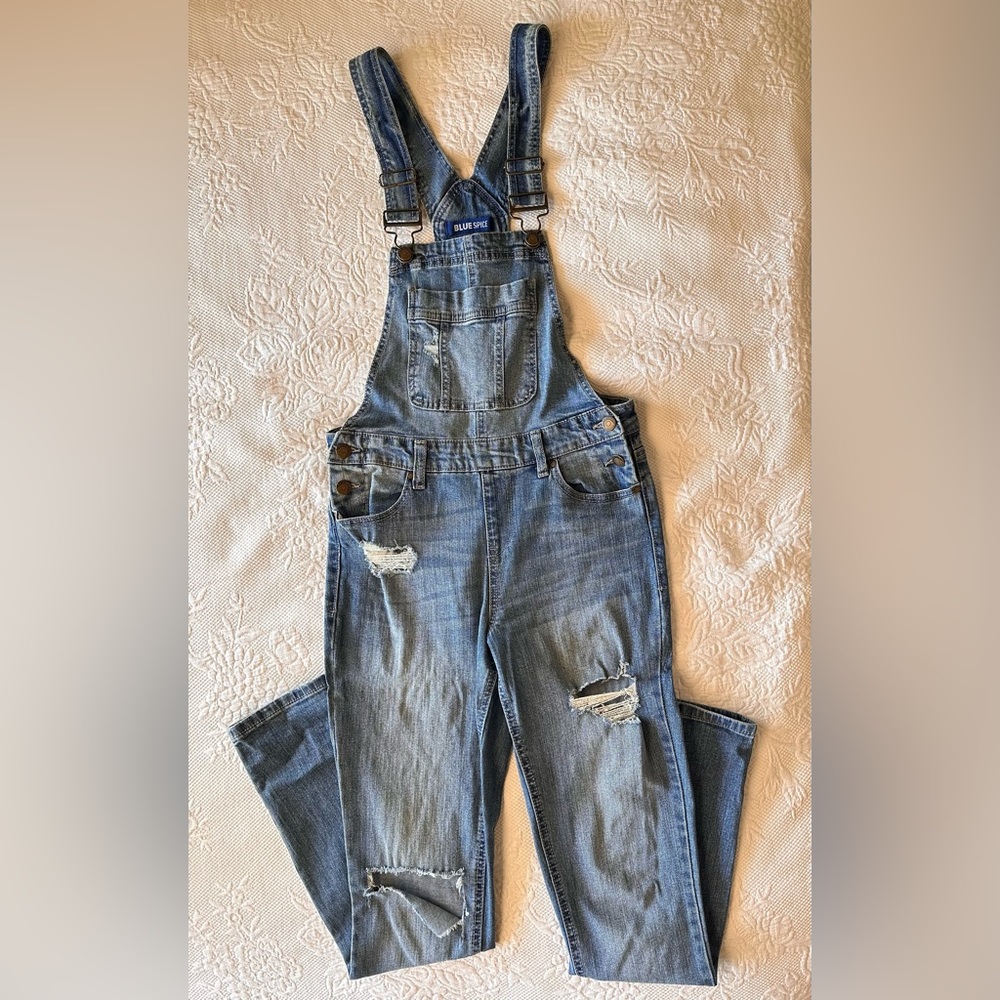 Blue Spice denim jeans distressed overall pants juniors’ size 3